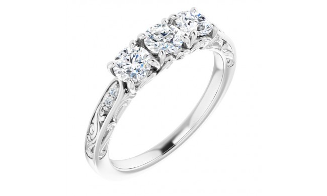 14K White 3/4 CTW Diamond Anniversary Band