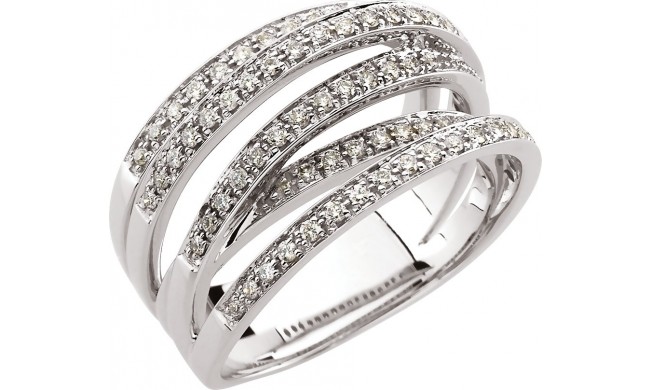 14K White 1/2 CTW Diamond Criss-Cross Ring