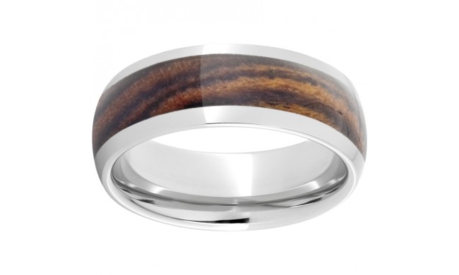 Serinium Domed Band with Exotic Bocote Wood Inlay