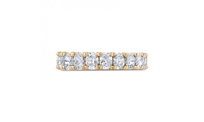 Shah Luxury 14K Yellow Gold Oval Diamond Half-Eternity Wedding Band