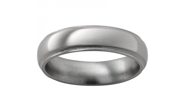 Titanium Domed Band with Grooved Miligrain Edges and Polish Finish