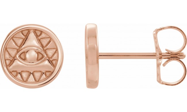 14K Rose Eye of Providence Earrings