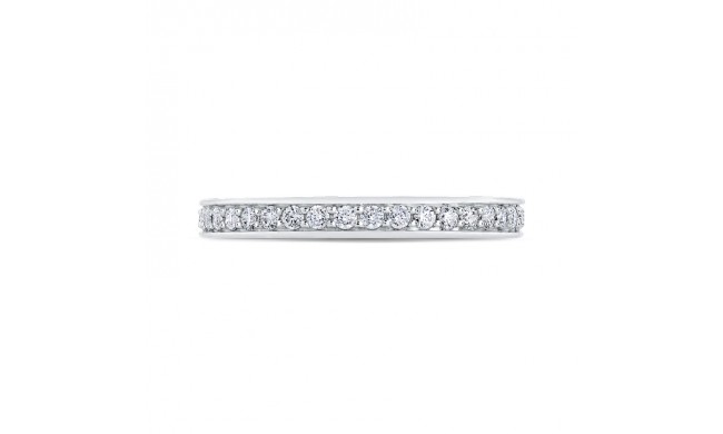 Shah Luxury 14K White Gold Round Diamond Wedding Band