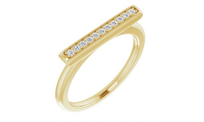 14K Yellow 1/10 CTW Diamond Bar Ring