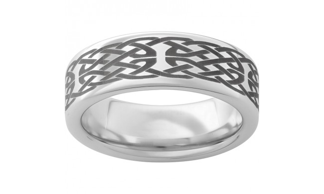 Serinium Pipe Cut Band with Knot Laser Engraving