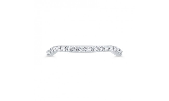 Shah Luxury 14K White Gold 3/4 Run Round Diamond Wedding Band