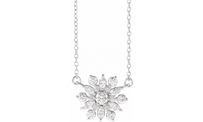 14K White 1/2 CTW Diamond Vintage-Inspired 16 Necklace