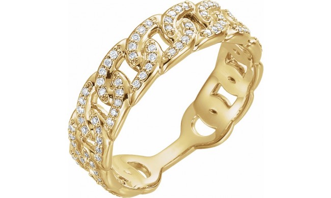 14K Yellow 1/4 CTW Diamond Stackable Chain Link Ring