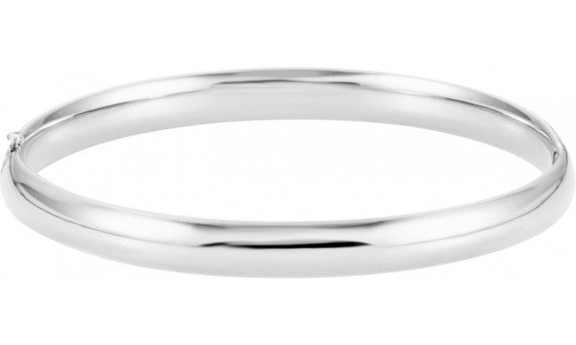 14K White 6.5 mm Hinged Bangle Bracelet