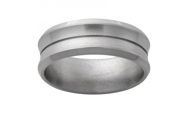 Titanium Concave Band with a .5mm Groove and Satin Finish