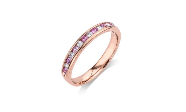 Camelot 14k Rose Gold Pink Sapphire and Diamond Wedding Band
