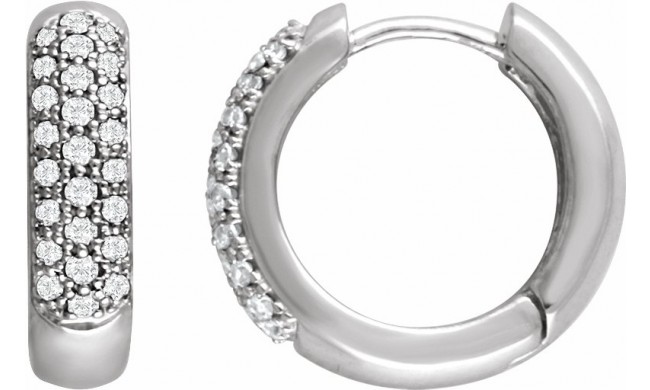 14K White 1/3 CTW Diamond Pavu00e9 Hoop Earrings