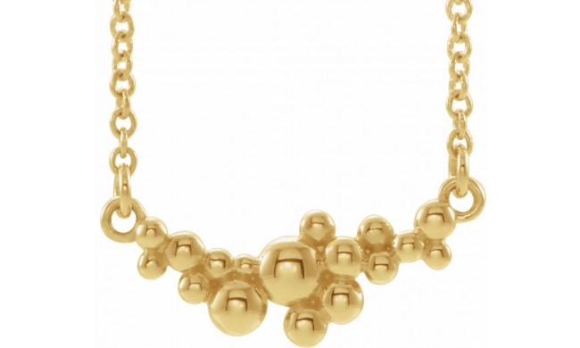 14K Yellow Scattered Bead 18 Necklace
