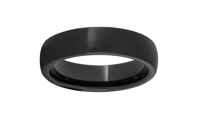 Black Diamond Ceramic Domed Band with Satin Finish