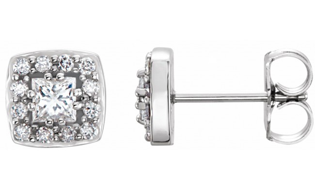 14K White 1/2 CTW Diamond Earrings