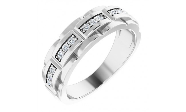 14K White 1/4 CTW Diamond Pattern Ring
