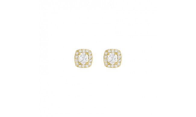 Henri Daussi 14k Yellow Gold Diamond Stud Earrings