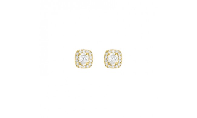 Henri Daussi 14k Yellow Gold Diamond Stud Earrings