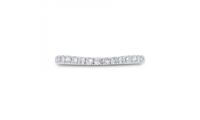 Shah Luxury 14K White Gold Round Half Run Diamond Wedding Band