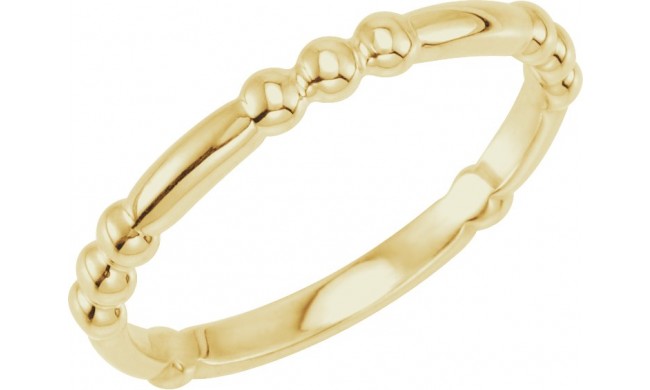 14K Yellow Stackable Bead Ring