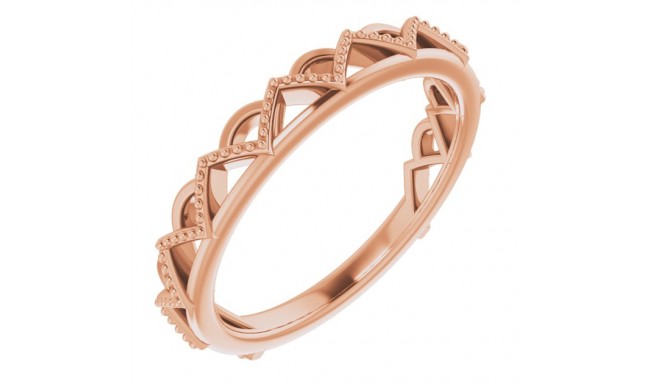 14K Rose Stackable Crown Ring