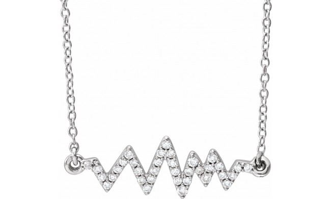 14K White 1/6 CTW Diamond Heartbeat 16-18 Necklace