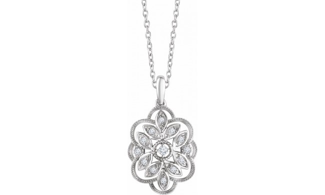 14K White 1/6 CTW Diamond 16-18 Necklace