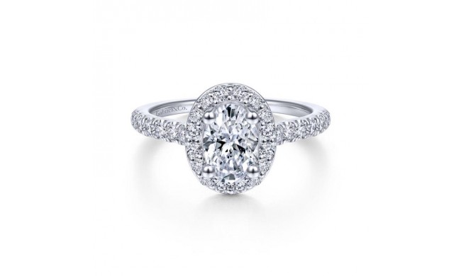 Gabriel & Co. 14k White Gold Contemporary Halo Engagement Ring