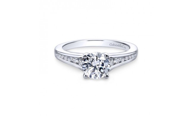 Gabriel & Co. 14k White Gold Contemporary Straight Engagement Ring