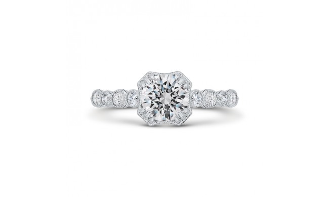 Shah Luxury 14K Two-Tone Gold Diamond Engagement Ring (Semi-Mount)