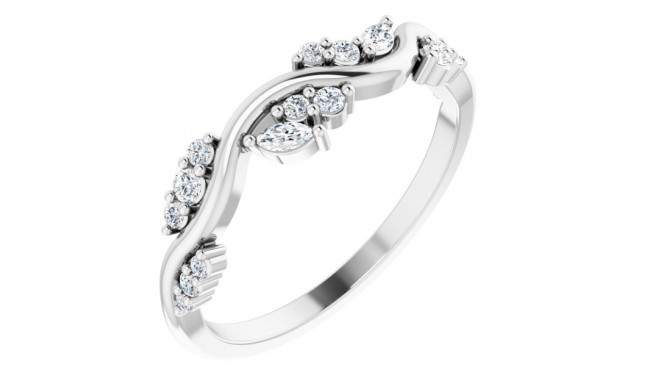 14K White 1/6 CTW Diamond Anniversary Band