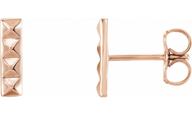 14K Rose Pyramid Bar Earrings