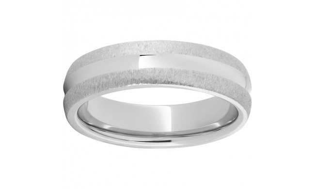 Serinium Domed Band with a Concave Center and Grain Finished Edges