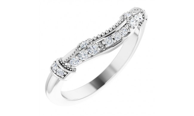 14K White 1/6 CTW Diamond Vintage-Inspired Matching Band