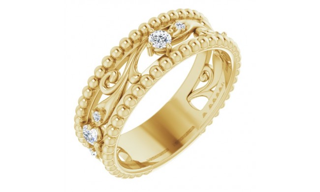 14K Yellow 1/5 CTW Diamond Anniversary Band