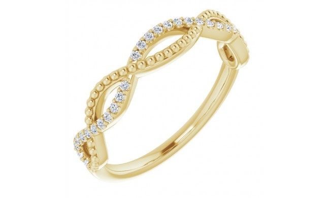 14K Yellow 1/8 CTW Diamond Infinity-Inspired Beaded Anniversary Band