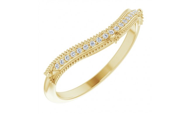 14K Yellow .04 CTW Diamond Vintage-Inspired  Matching Band