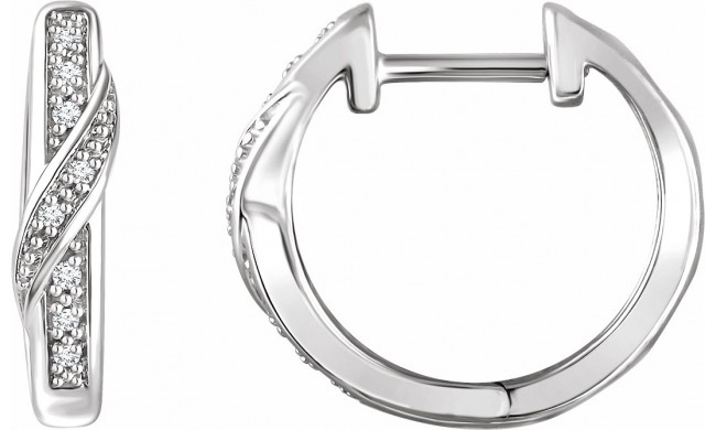 14K White .05 CTW Diamond Hoop Earrings