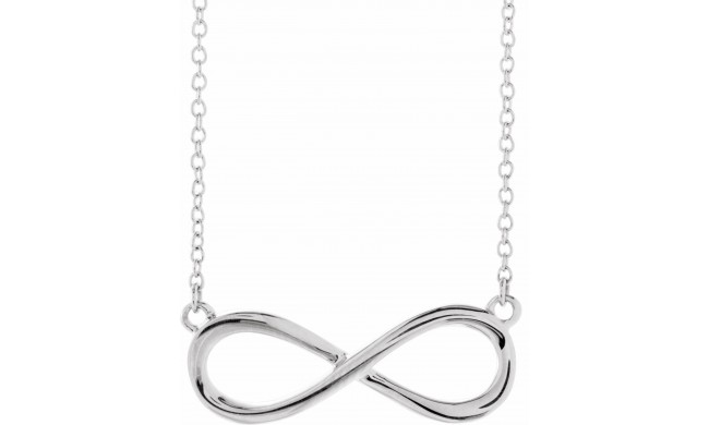 14K White Infinity-Inspired 18 Necklace