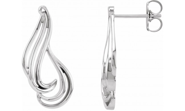 14K White Freeform Earrings