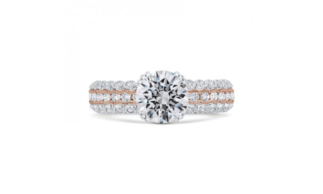 Shah Luxury 14K Two-Tone Gold Diamond Engagement Ring (Semi-Mount)