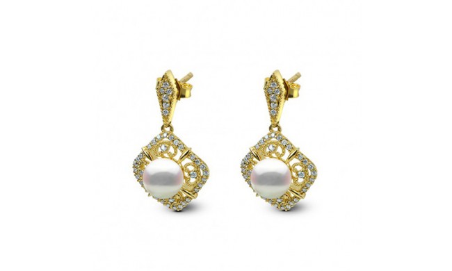 Imperial Pearl 14K Yellow Gold Akoya Pearl Earring