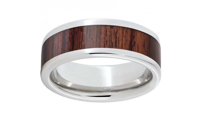 Serinium Pipe Cut Band with Exotic Kingwood Inlay