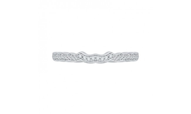 Shah Luxury 14K White Gold Round Diamond Wedding Band