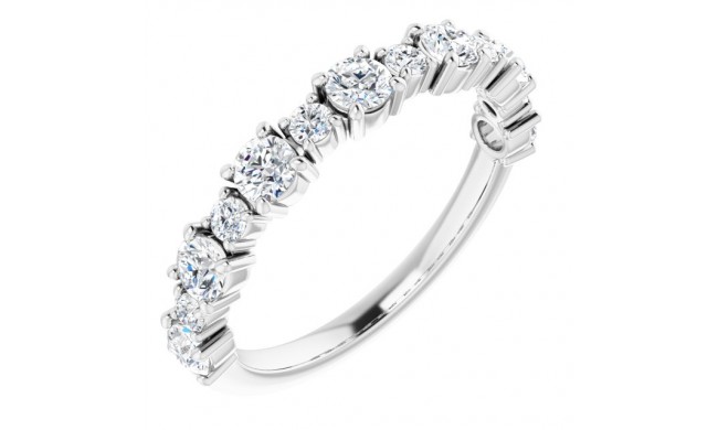 14K White 7/8 CTW Diamond Anniversary Band