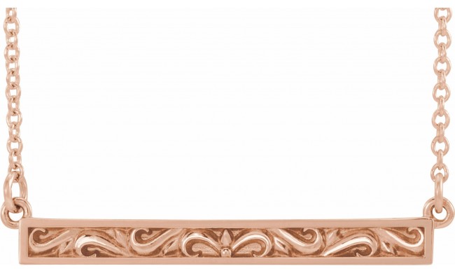 14K Rose Sculptural-Inspired Bar 16-18 Necklace