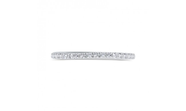 Shah Luxury 14K White Gold Half Run Diamond Wedding Band