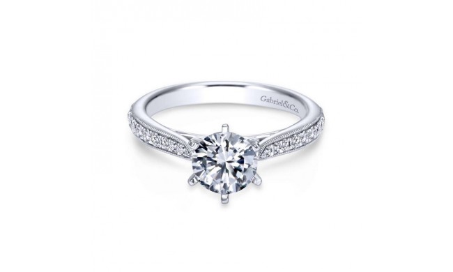 Gabriel & Co. 14k White Gold Contemporary Straight Engagement Ring