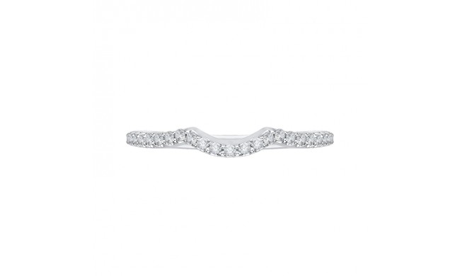 Shah Luxury 14K White Gold Half-Eternity Round Diamond Wedding band