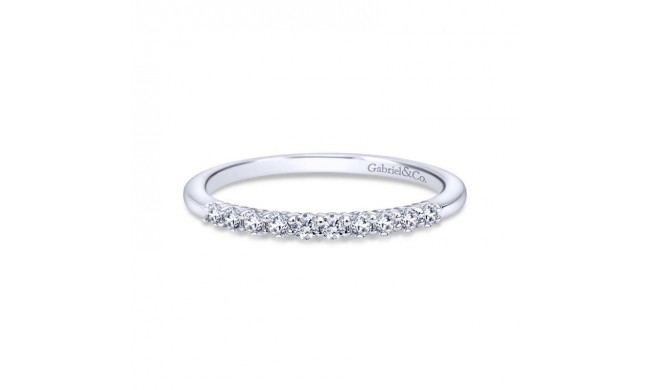 Gabriel & Co. 14k White Gold Contemporary Diamond Wedding Band